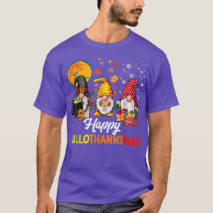T-shirt Gnomes Halloween Thanksgiving Christmas Happy Hall
