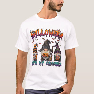 T-shirt Gnomes Halloween Trois Gnomes Chapeau de Sorcière 
