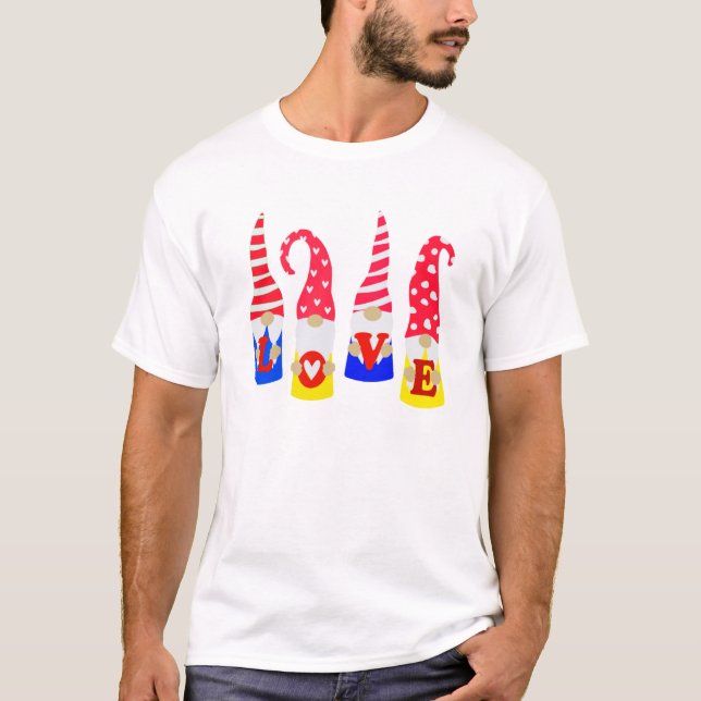 T-shirt Gnomes mignons amour (Devant)