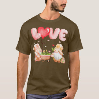 T-shirt Gnomes mignons Coeurs d'amour Joyeux Valentines Jo