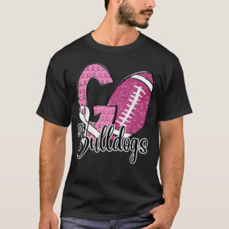 T-shirt Go Bulldogs École Sport Ventilateur Esprit Cancer 