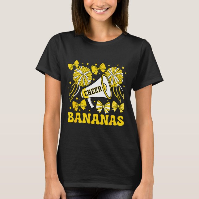 T-shirt Go Cheer Bananas School Srts Fan Team Srit Name  (Devant)