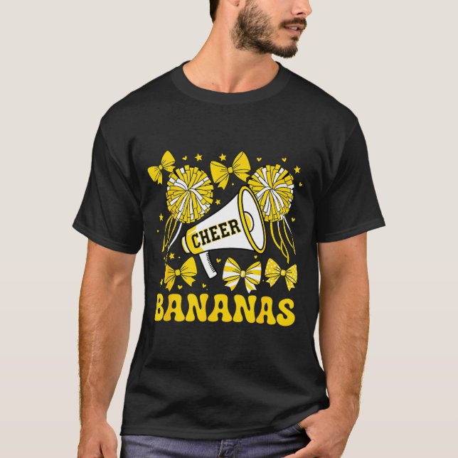 T-shirt Go Cheer Bananas School Srts Fan Team Srit Name  (Devant)