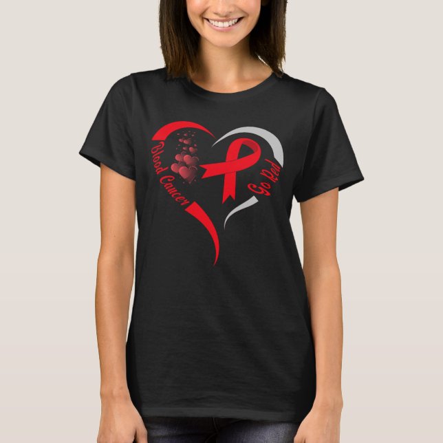 T-shirt go coeur de sensibilisation au cancer du sang roug (Devant)