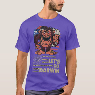 T-shirt Go Darwin USA Drapeau Vintage Bigfoot Sasquatch
