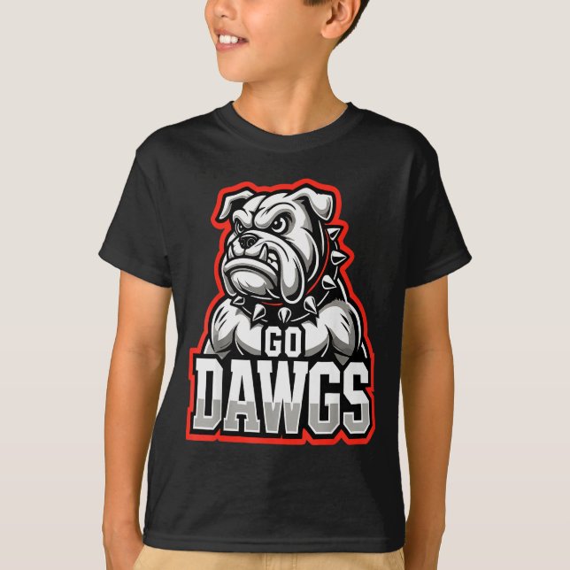 T-shirt Go Dawgs Funny Bulldogs  (Devant)