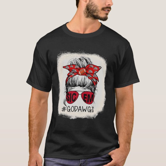 T-shirt Go Dawgs SIC-EM Georgia Fans de football (Devant)