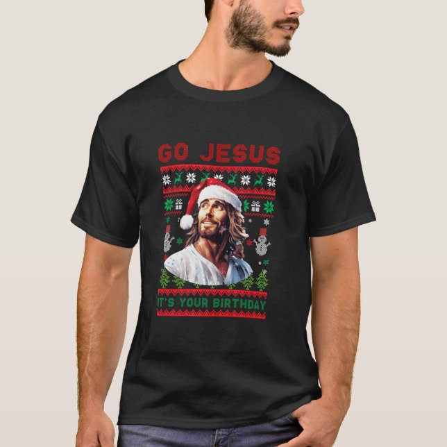 T-shirt Go Jesus C'est ton anniversaire Dabbing ignoble No (Devant)