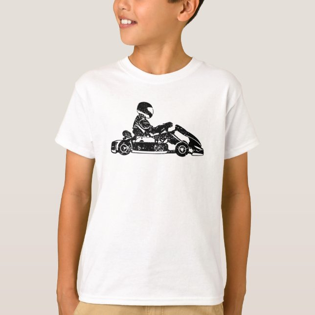 T-shirt Go-kart Kart Racing Driver Karting Retro Gift (Devant)