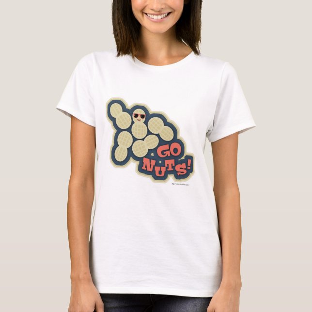T-shirt Go Nuts Funny Snack Food Dessin Cartographie (Devant)
