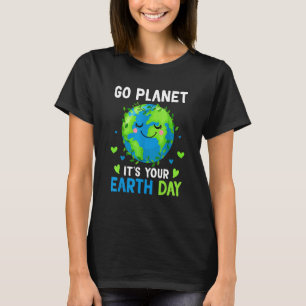 T-shirt Go Planet Jour des terres Rainbow Cute Earth Kids