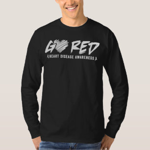 T-shirt Go Red Heart Disease Awareness Moth Ruban 3