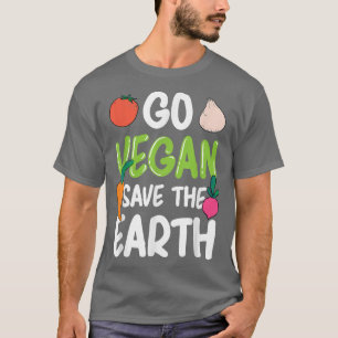 T-shirt Go Vegan Sauvez La Planète Veganisme Vie Vie Drôle