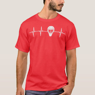 T-shirt Goalie de hockey sur glace Heartbeat Goaltender Ca