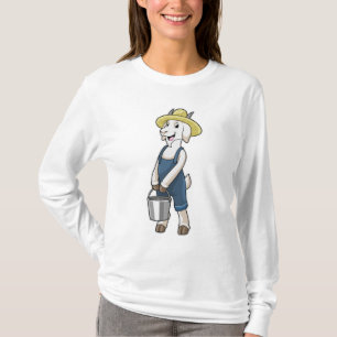 T-shirt Goat as Farmer with Bucket