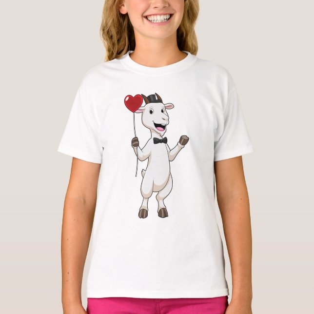 T-shirt Goat as Groom avec Heart Balloon (Devant)