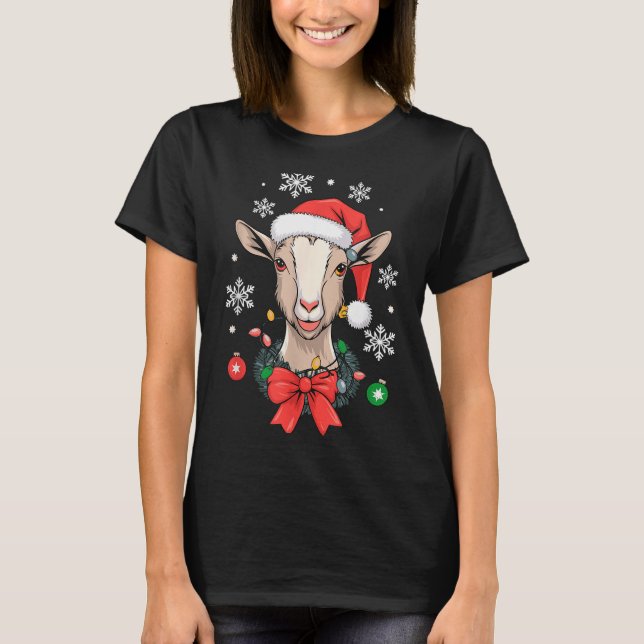 T-shirt Goat Christmas  (Devant)