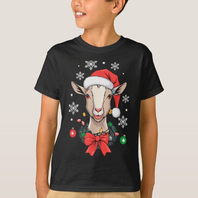 T-shirt Goat Christmas  (Devant)