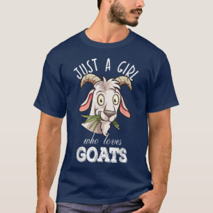 T-shirt Goat Girl Just A Girl Who Loats Chèvres Farmer Chè