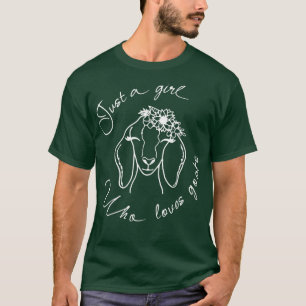 T-shirt Goat Girl Just A Girl Who Loats Chèvres Farmer Chè