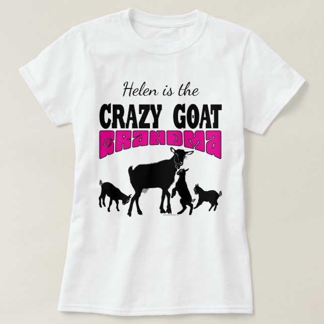 T-shirt GOAT Lover | Mamie de chèvre folle personnalisée (Design devant)