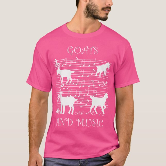 T-shirt Goats And Music Notes Musician Piano (Devant)
