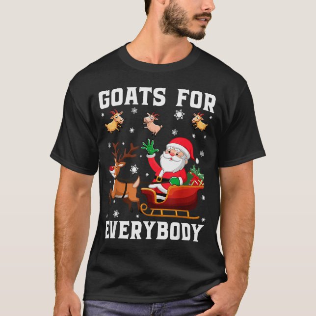 T-shirt Goats For Everybody Santa Sleigh Funny Christmas G (Devant)