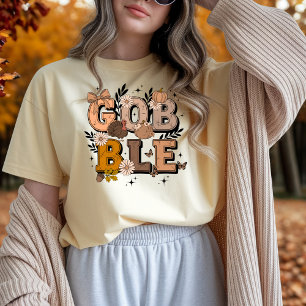 T-shirt Gobble automne vacances Boho Thanksgiving