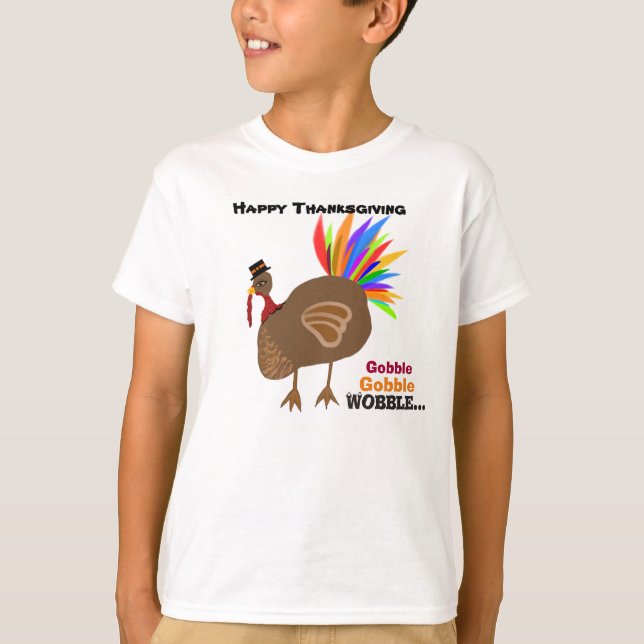 T-shirt Gobble Gobble Wobble Thankgiving Turquie (Devant)