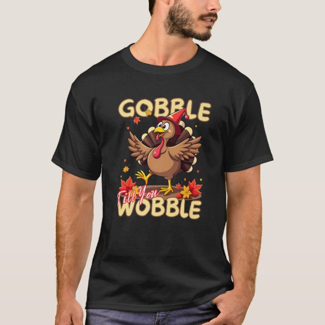 T-shirt Gobble mignon Merci Turquie Coupe Costume Thanksgi (Devant)