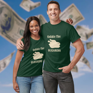 T-shirt Gobble Oligarchs Turquie Light Gold Slogan
