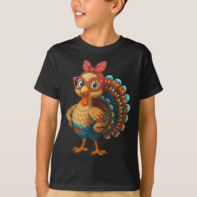 T-shirt Gobble Turkey Day Happy Thanksgiving For Toddlers  (Devant)