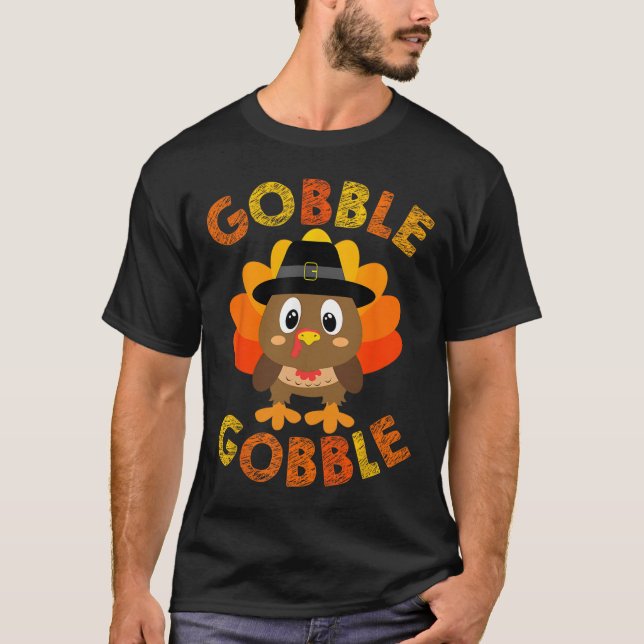 T-shirt Gobble Turquie Petits garçons Filles Enfants Thank (Devant)