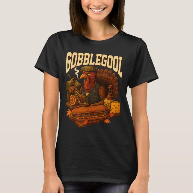 T-shirt Gobbol Turkey Gobble Gool Thanksgiving Retro  (Devant)