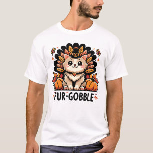 T-shirt Gobelet fourrure - Chat d'action de grâces mignonn