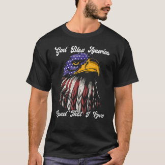 T-shirt God Bless America Land That I Love Us Flag  4th Of