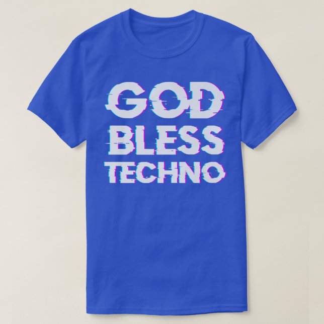 T-shirt God Bless TechnoRaver DJ Music Techno Premium (Design devant)