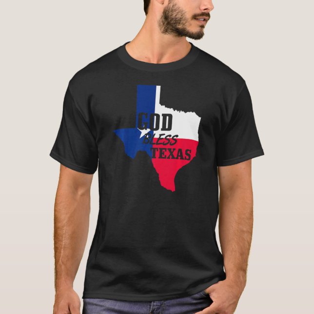 T-shirt God Bless Texas Christian Texas Independence Day (Devant)