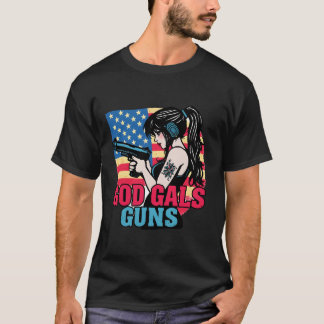 T-shirt ''God Gals Guns'' à l'américaine 