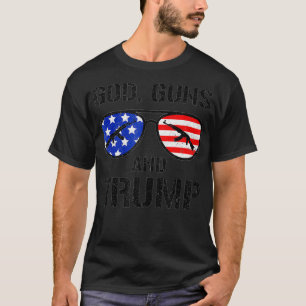 T-shirt God Guns Trump 2024 Presidential Elections Glasses