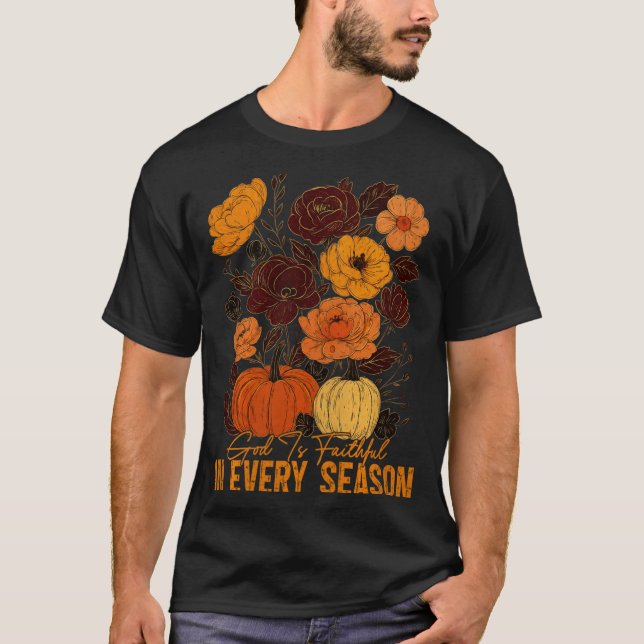 T-shirt God Is Faithful In Every Season Christian Fall Boh (Devant)