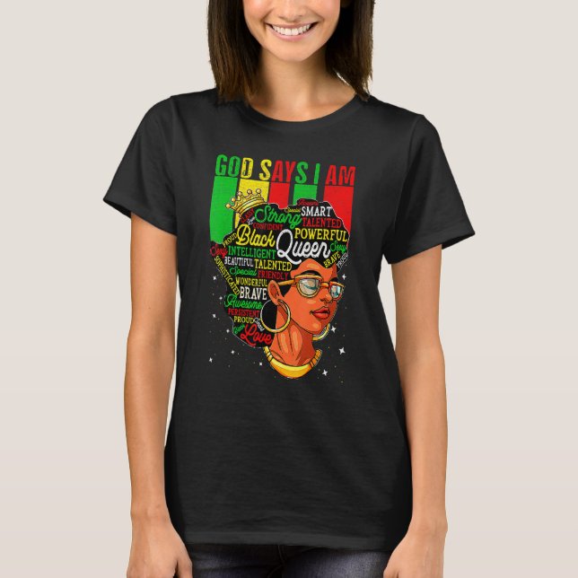 T-shirt God Say I Am Powerful Black Melanin History Month_ (Devant)