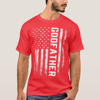 T-shirt Godfather Cadeau America Drapeau Cadeau Pour Homme