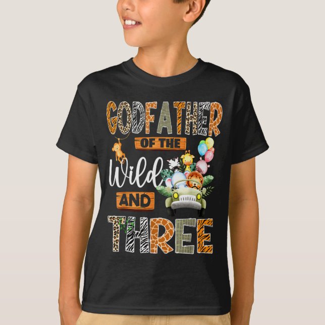 T-shirt Godfather Of The Wild &amp; Three 3rd Birthday Boy (Devant)