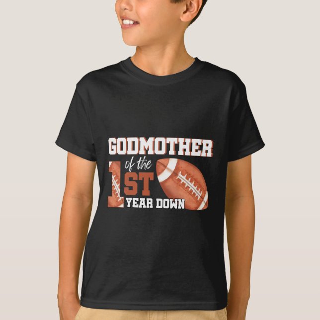 T-shirt Godmère De 1 An Anniversaire Football 1er (Devant)