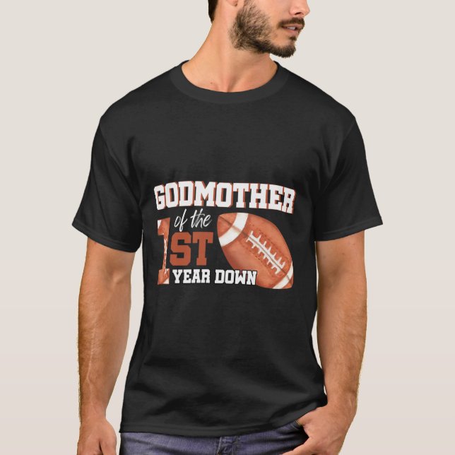 T-shirt Godmère De 1 An Anniversaire Football 1er (Devant)