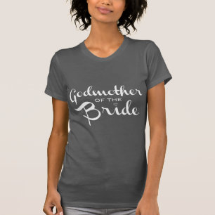T-shirt Godmère de la mariée blanc sur gris