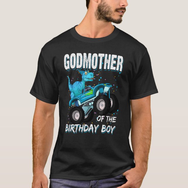 T-shirt Godmère De L'Anniversaire Garçon Trex Dinosaur Mon (Devant)