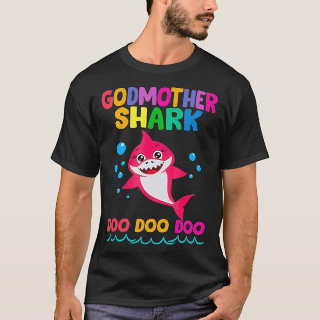 T-shirt Godmère Shark Cadeau mignon bébé requin Funny Baby (Devant)