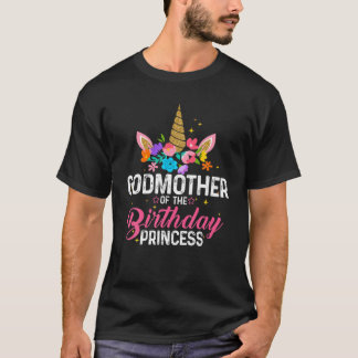 T-shirt Godmother Of The Birthday Princess Funny Unicorn B